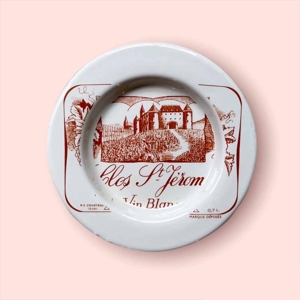 Vintage Ceramic Clos St. Jerom Wine Coaster